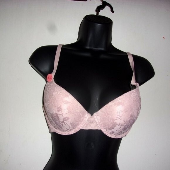 Youmita Peach Whip Lace Demi 36C Bra & Coordinating Medium Seamless Panty NWT - Picture 10 of 11